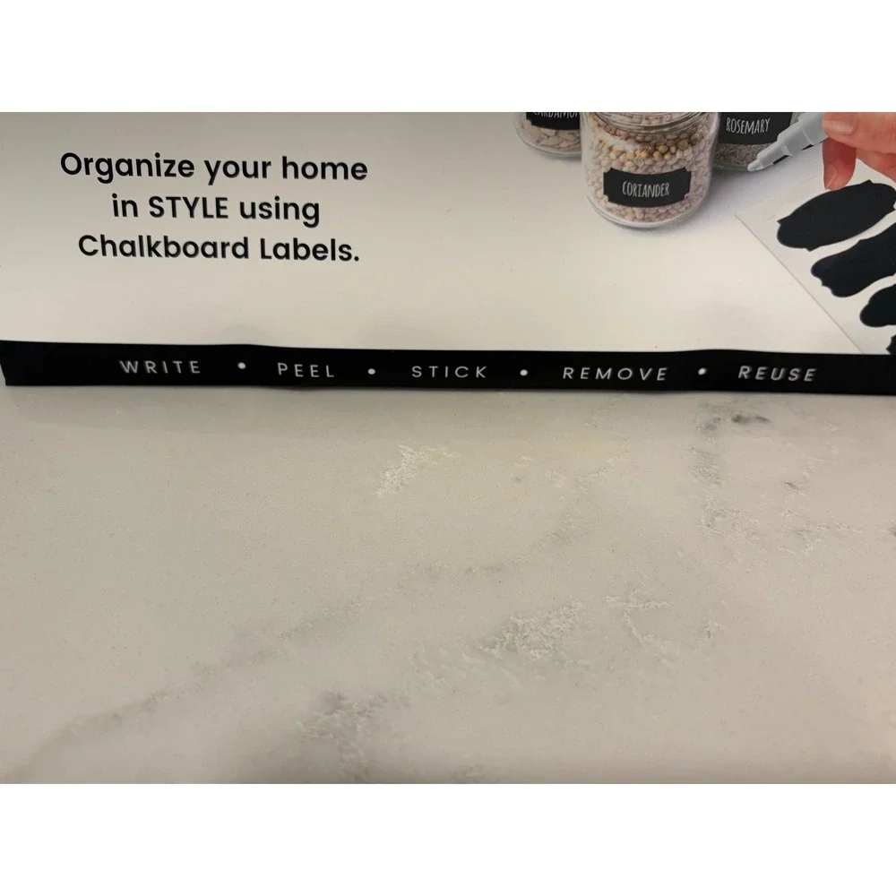 Savvy & Sorted 96pc Premium Chalkboard Label Set with Liquid Chalk Marker Black